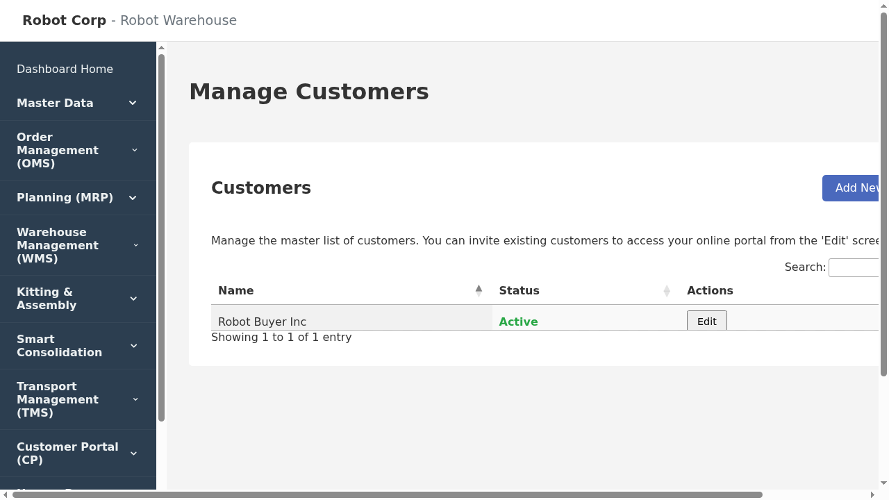 Customer List View